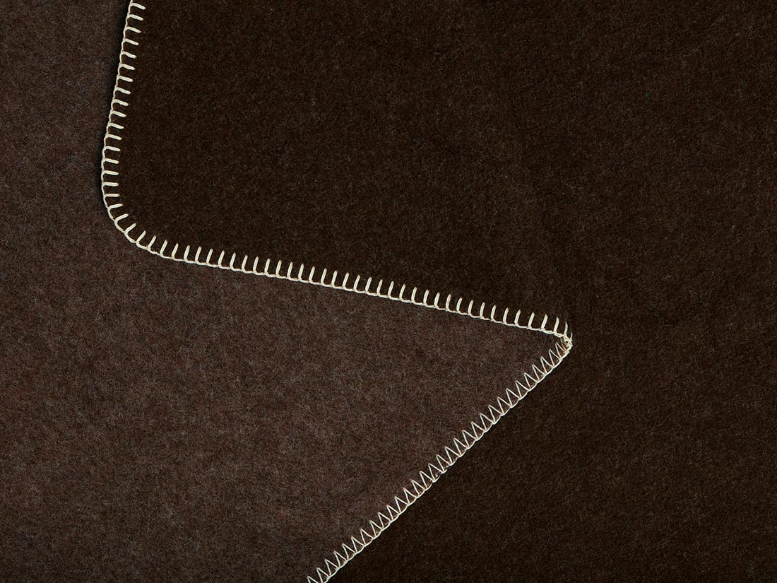 Couverture en laine mérinos châtaigne 150x220