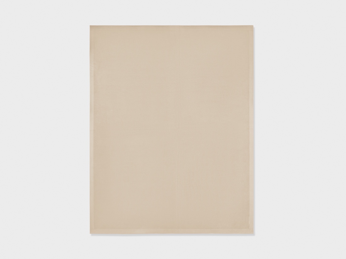 Couverture en coton côtelé blanc chaud 150x210