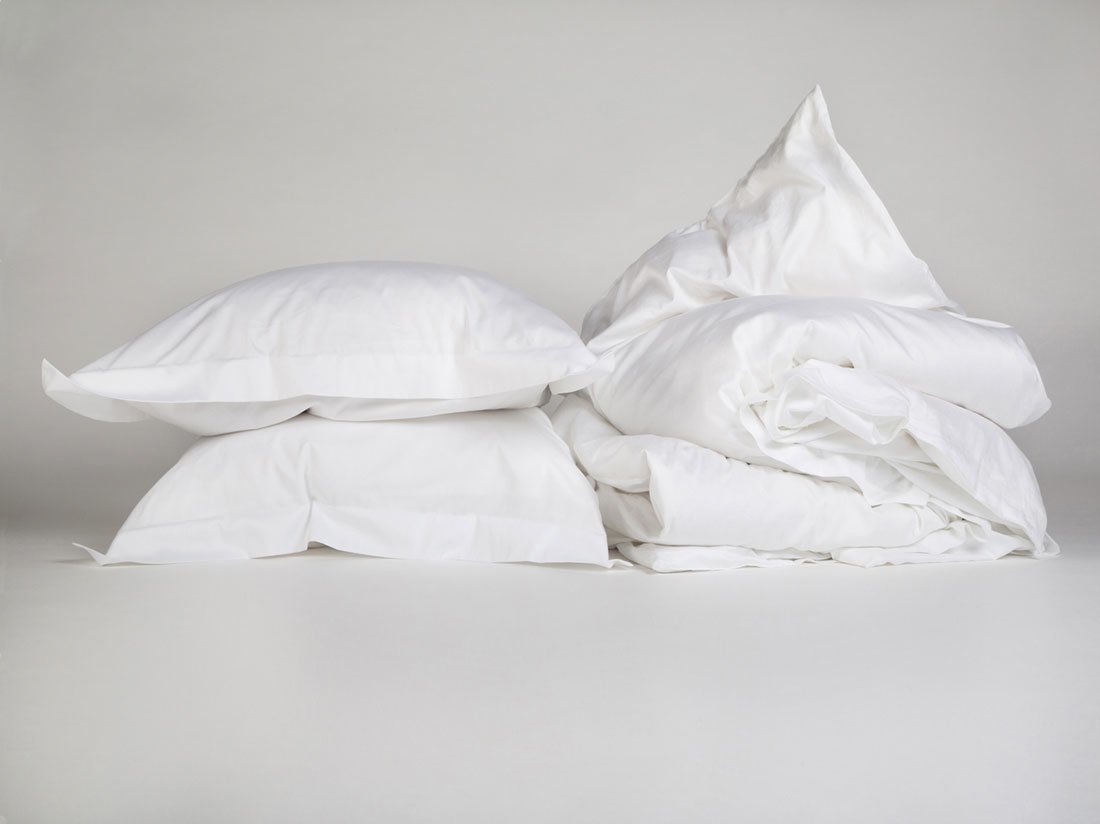 Satin-Bettwäsche Pure White mit Rand