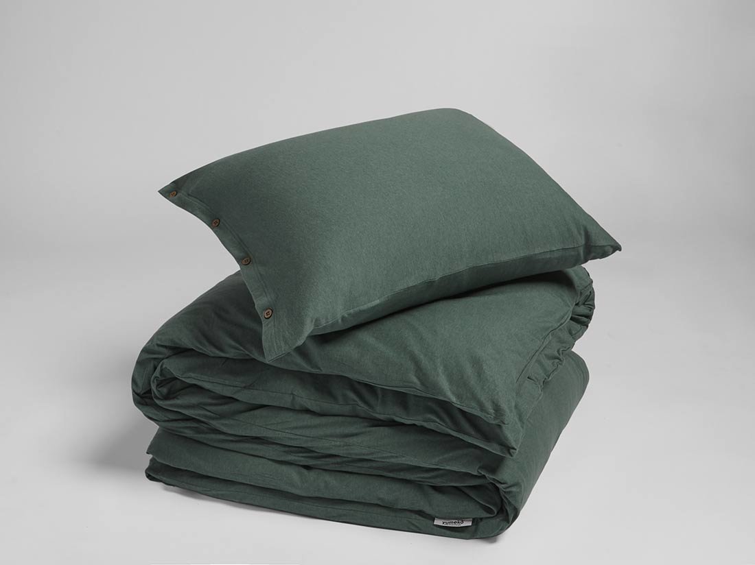 Dekbedovertrek jersey pine green