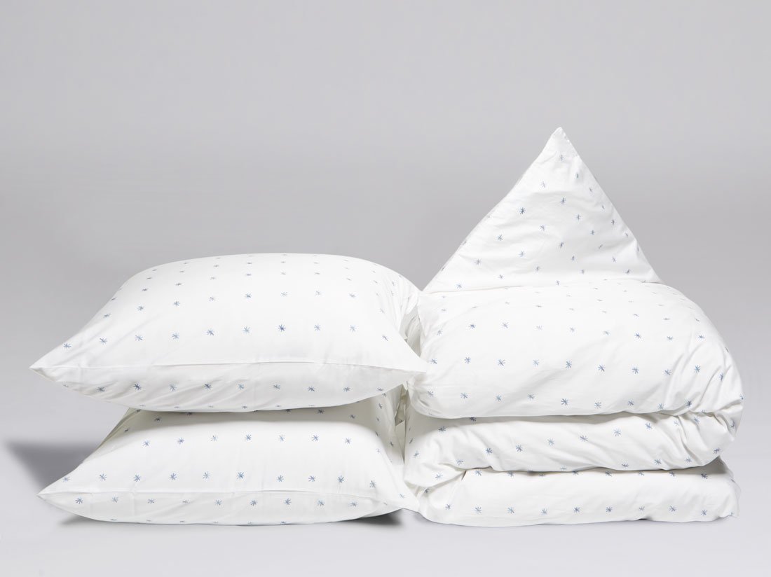 Satin-Bettwäsche Blue Starry Sky