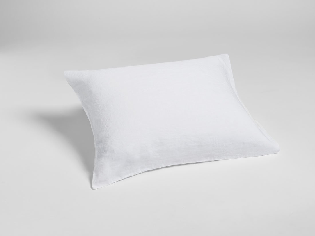 Kussensloop gewassen linnen pure white