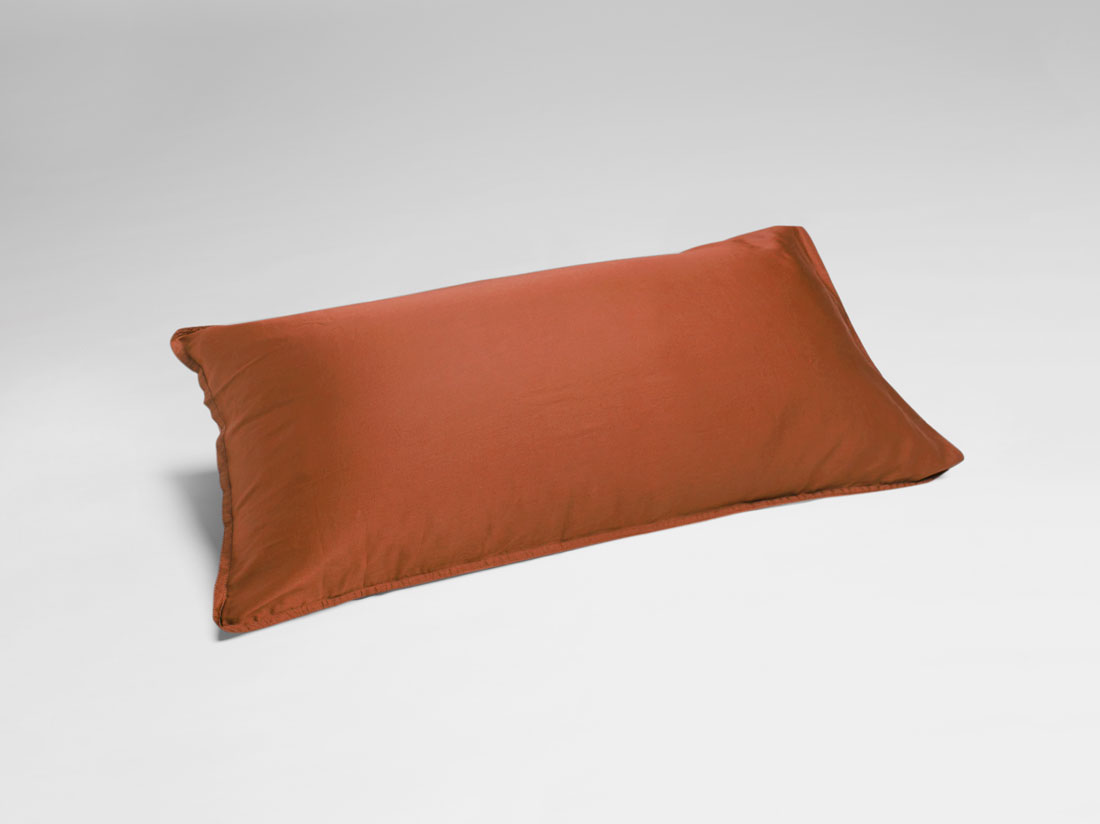 Kussensloop gewassen katoen satijn bronze