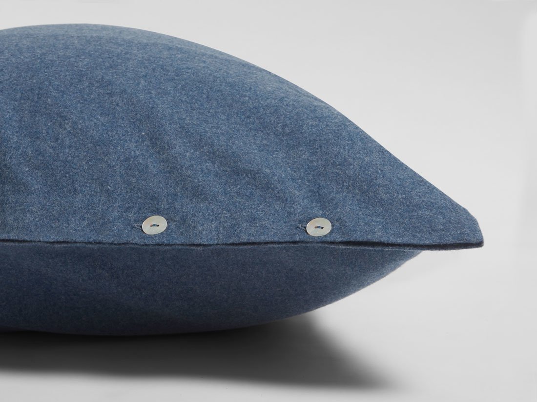 Kussensloop flanel denim blue