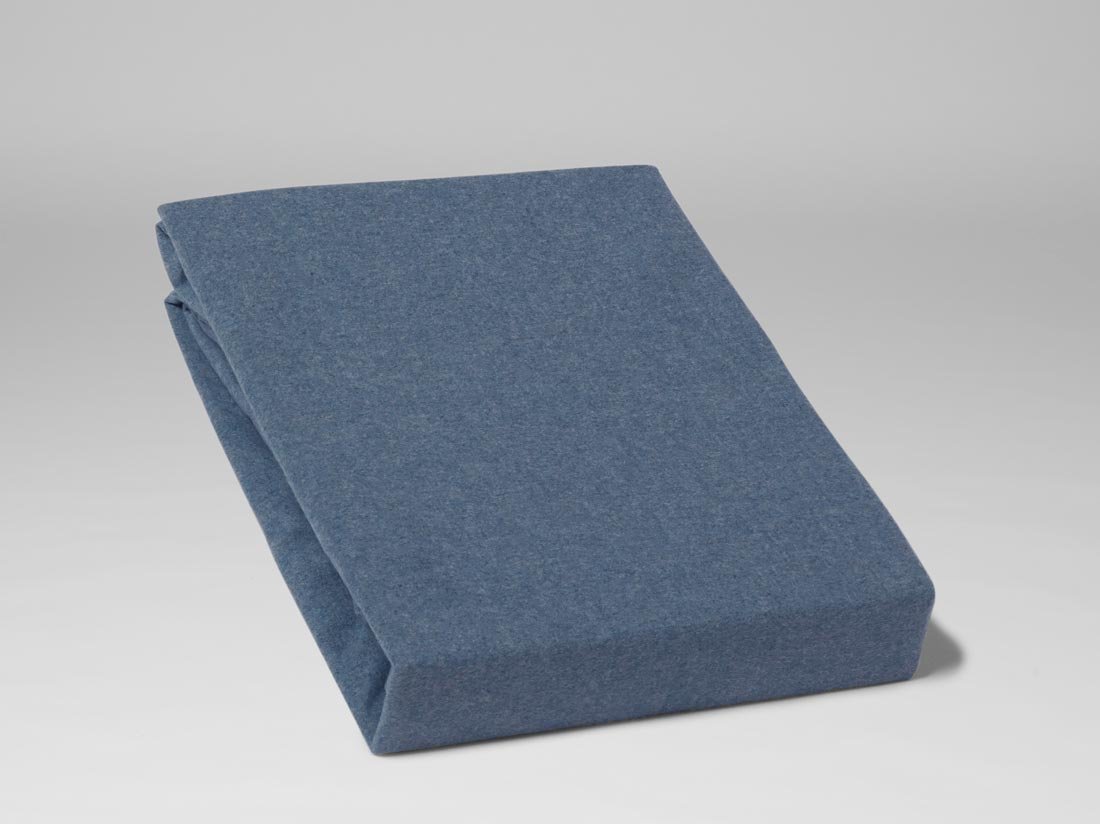 Hoeslaken flanel denim blue