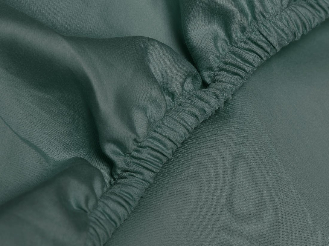 Hoeslaken katoen satijn deep green