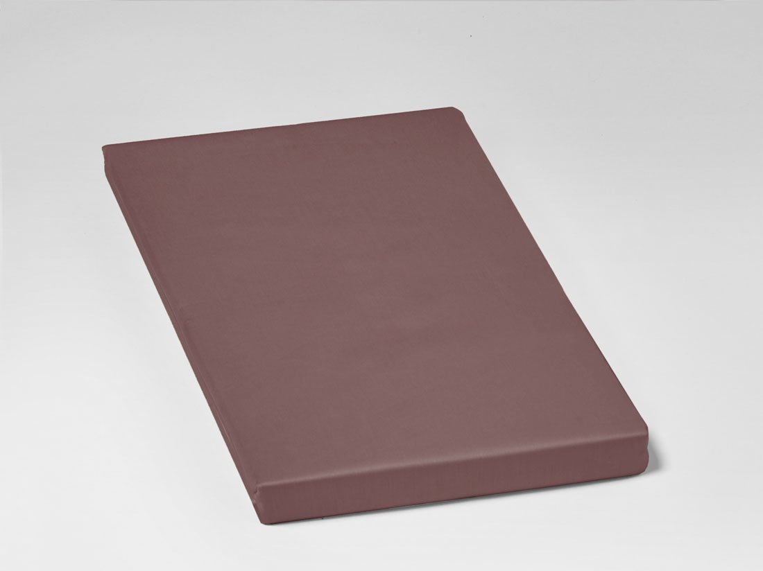 Hoeslaken katoen satijn rose brown