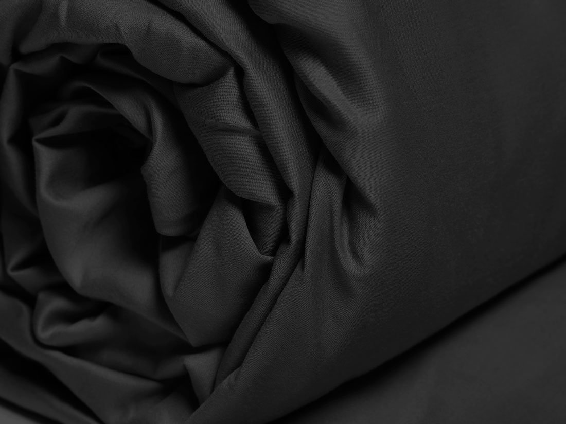 Faconlagen bomuldssatin dark anthracite