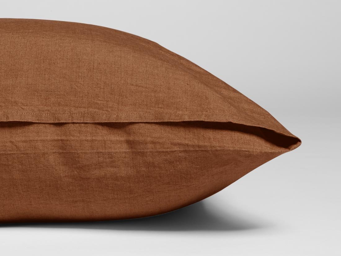 Kissenbezug Gewaschenes Leinen Almond Brown