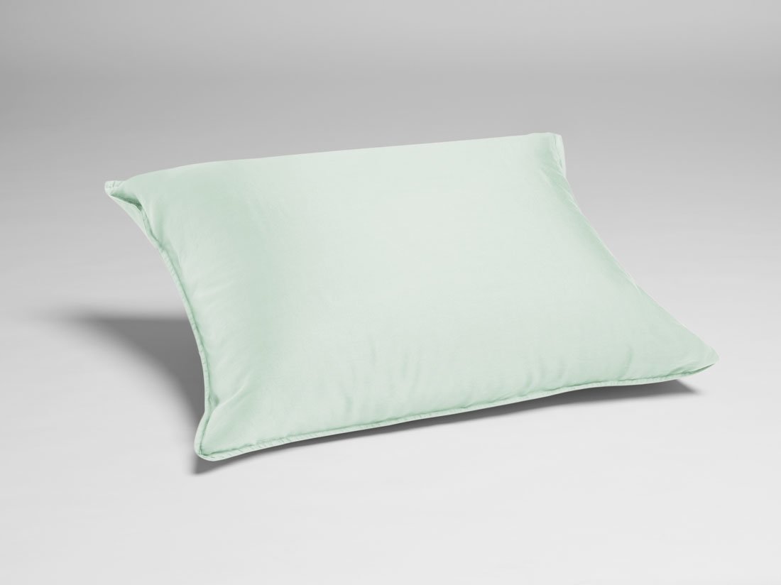 Taie d'oreiller satin de coton lavé mineral green