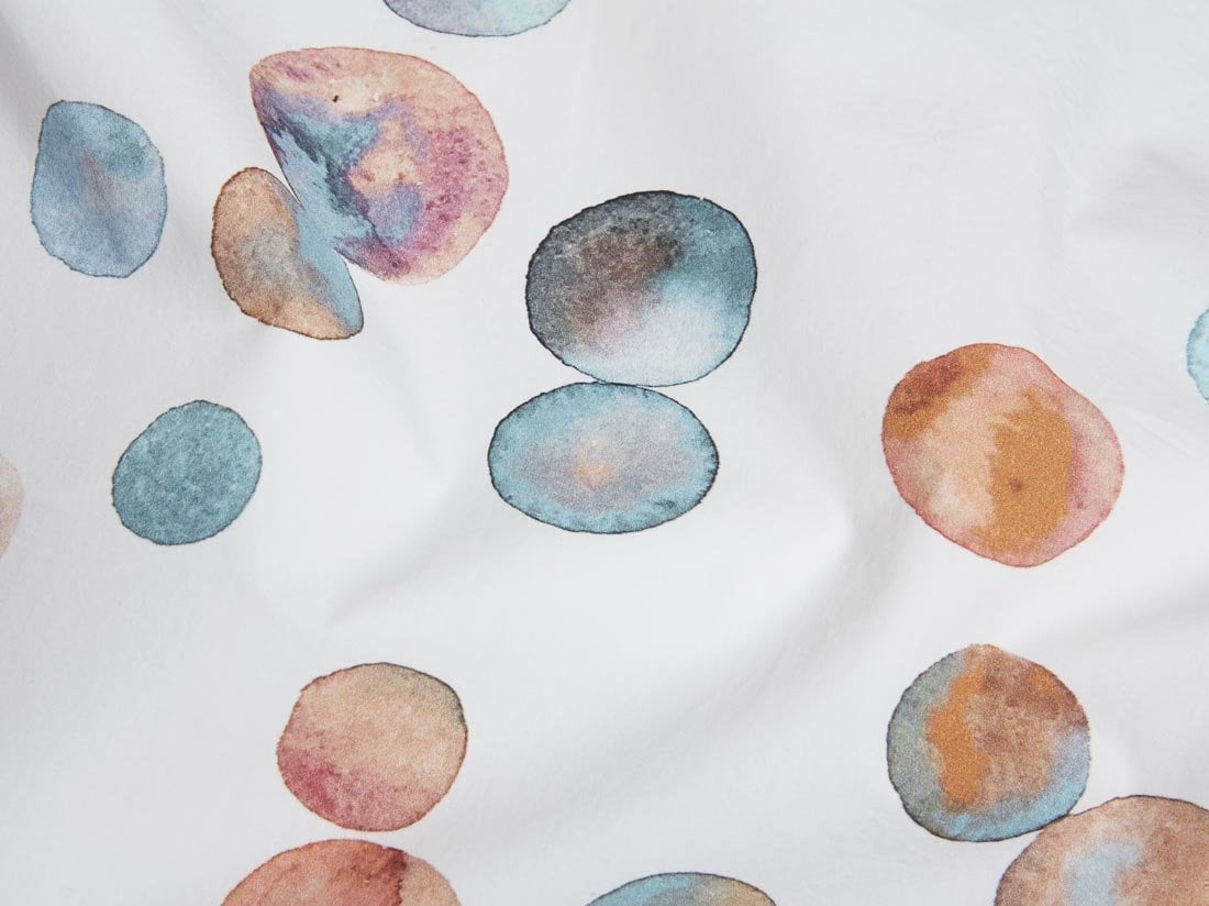 Drap-housse enfant percale de coton points d'aquarelle