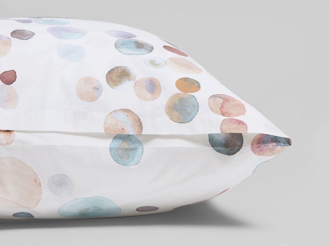 Pudebetræk percale watercolor dots