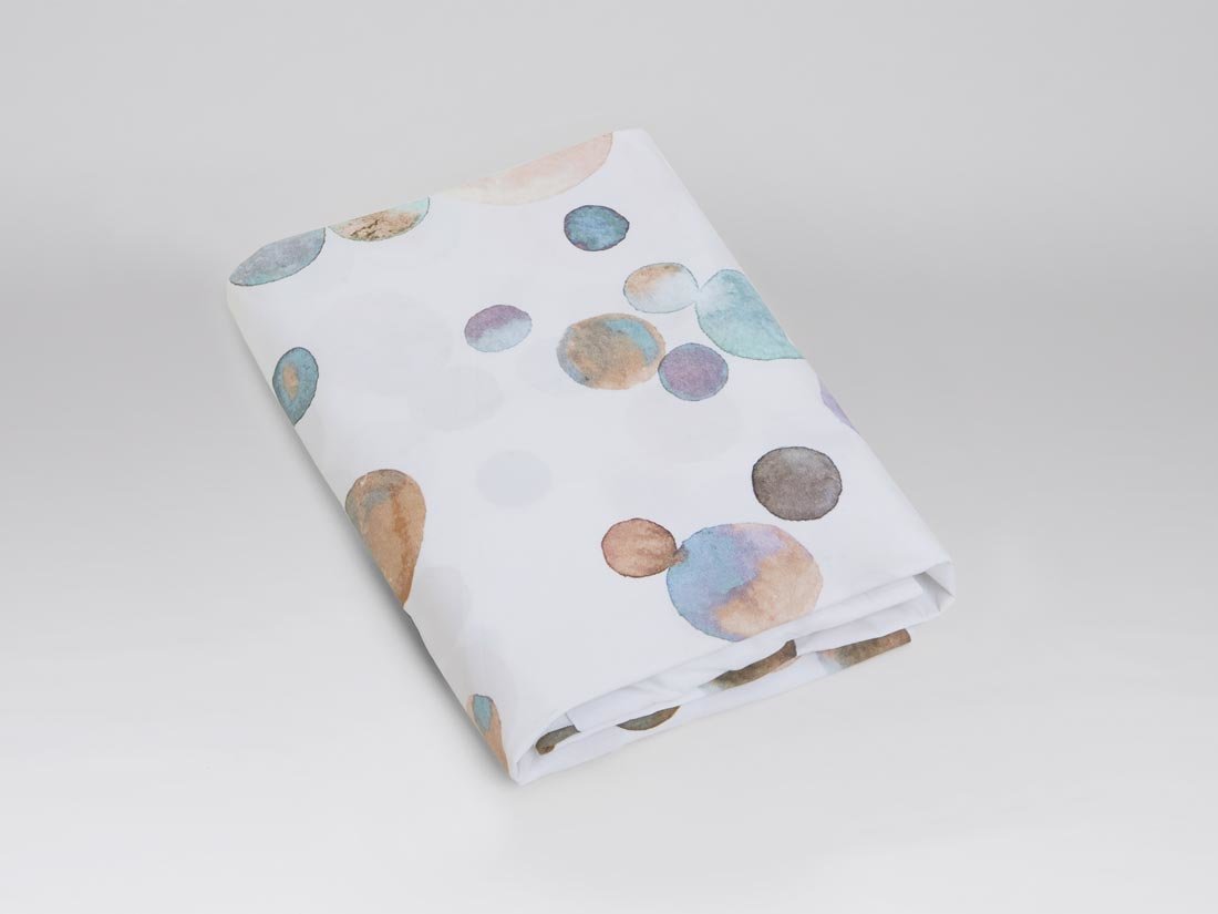 Drap-housse enfant percale de coton points d'aquarelle