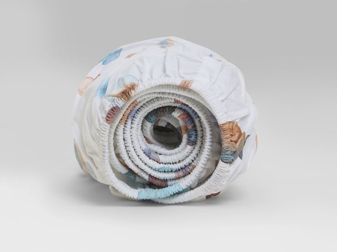 Drap-housse enfant percale de coton points d'aquarelle