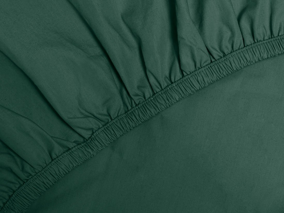 Hoeslaken percal katoen forest green