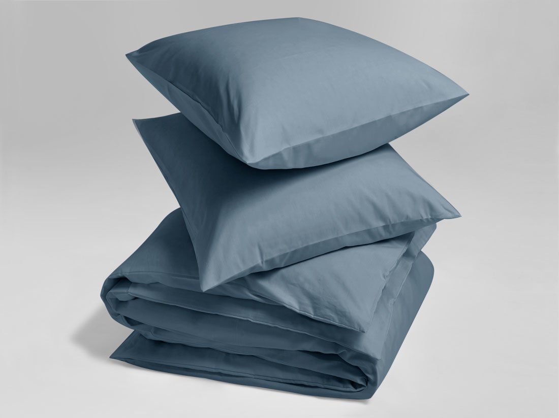 Dekbedovertrek katoen TENCEL™ mid blue