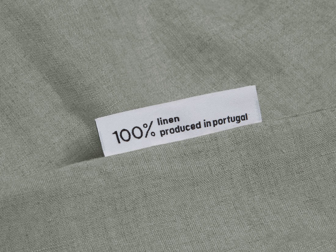 Dekbedovertrek gewassen linnen stone green