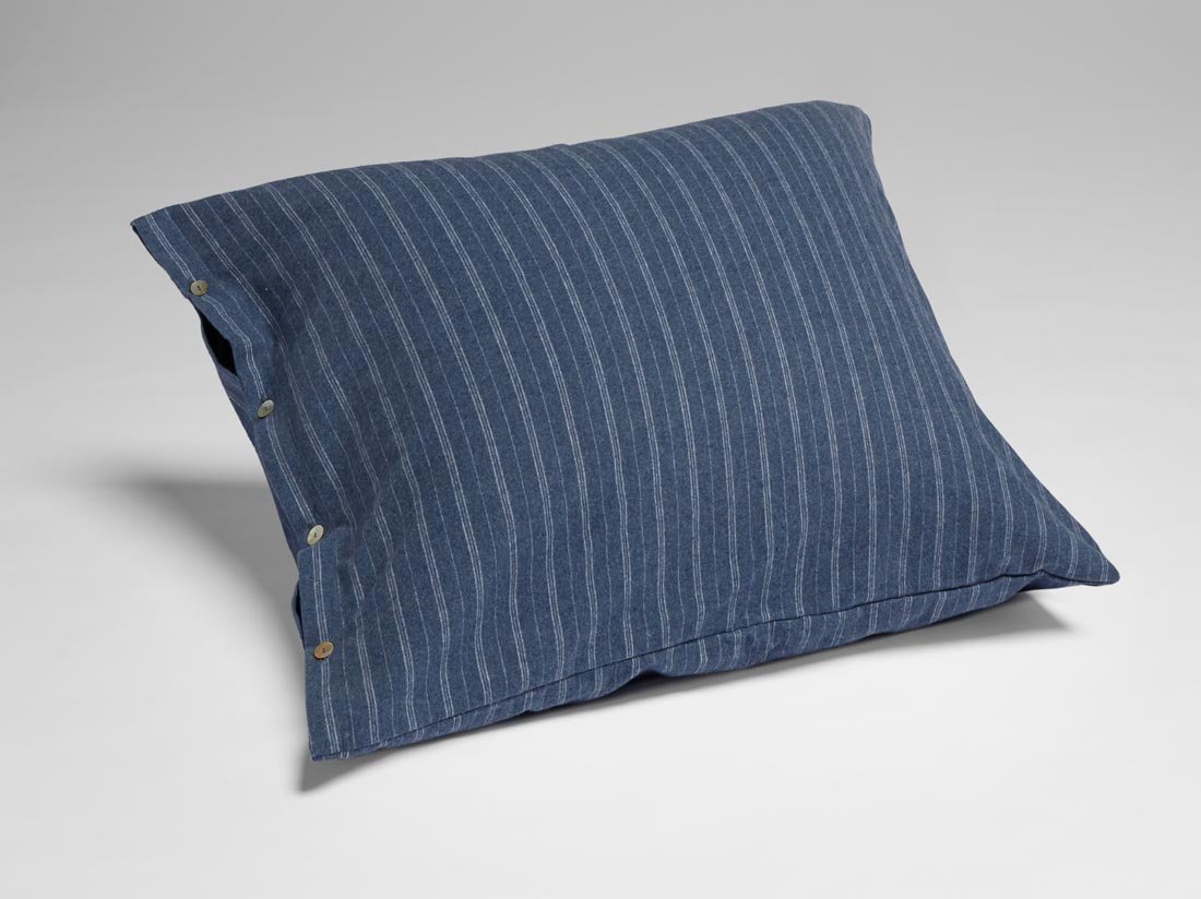 Kissenbezug Flanell Denim Blue Stripe
