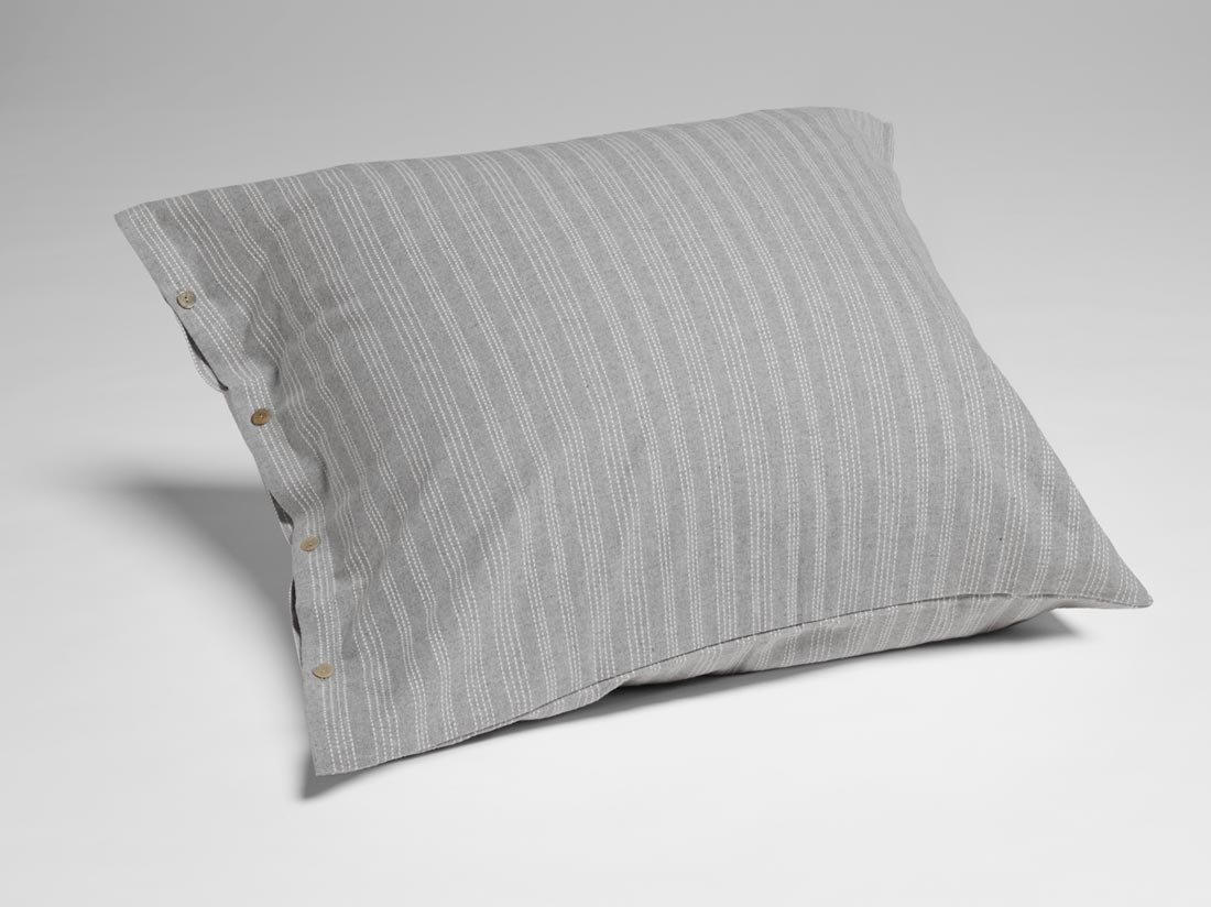 Kissenbezug Flanell Grey/White Stripe