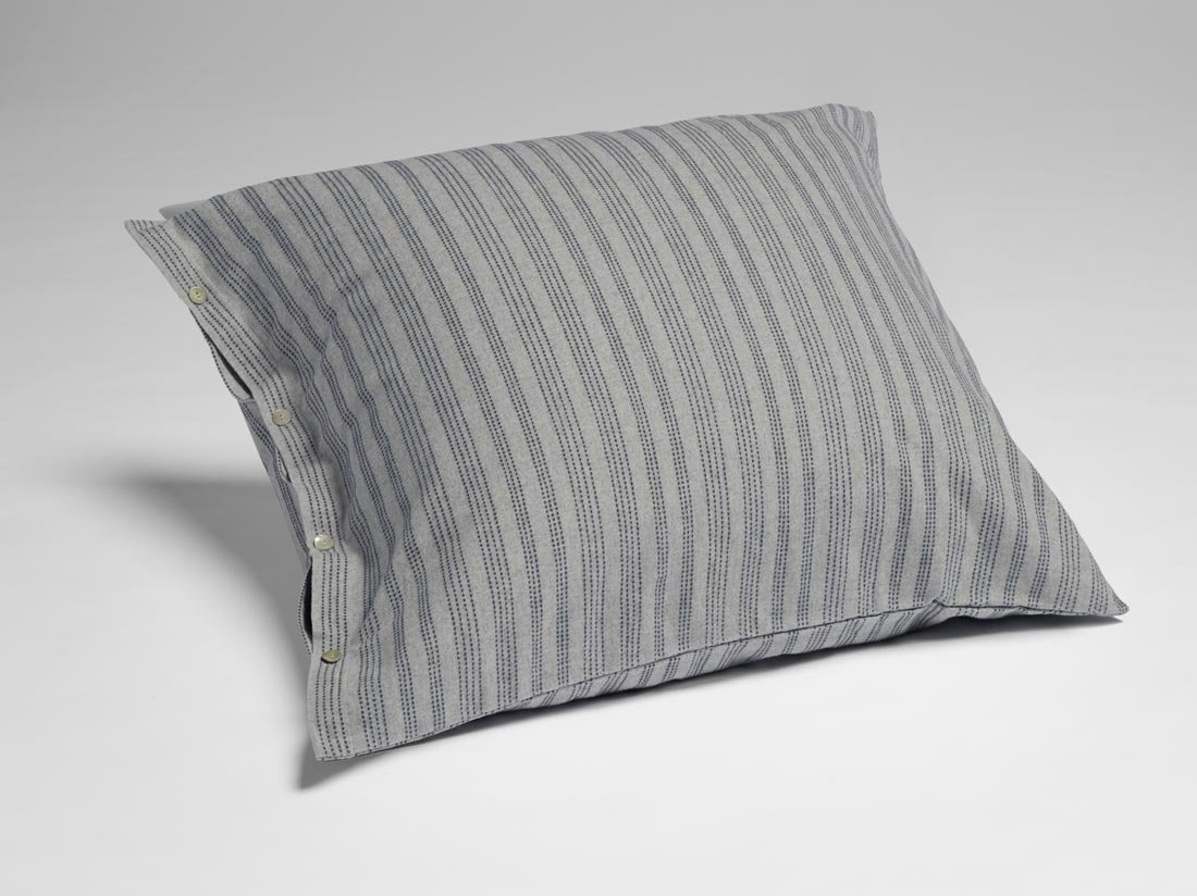 Kissenbezug Flanell Grey/Blue Stripe