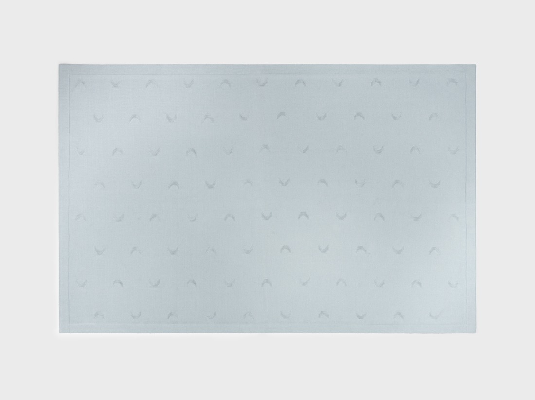 Kinderdecke Baumwolle Moon Faded Blue 100x150