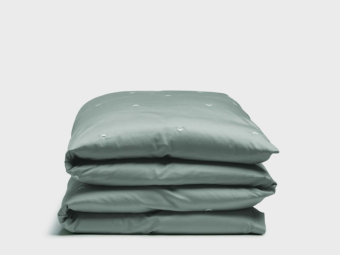 Kinderdekbedovertrek katoen satijn sea green moon