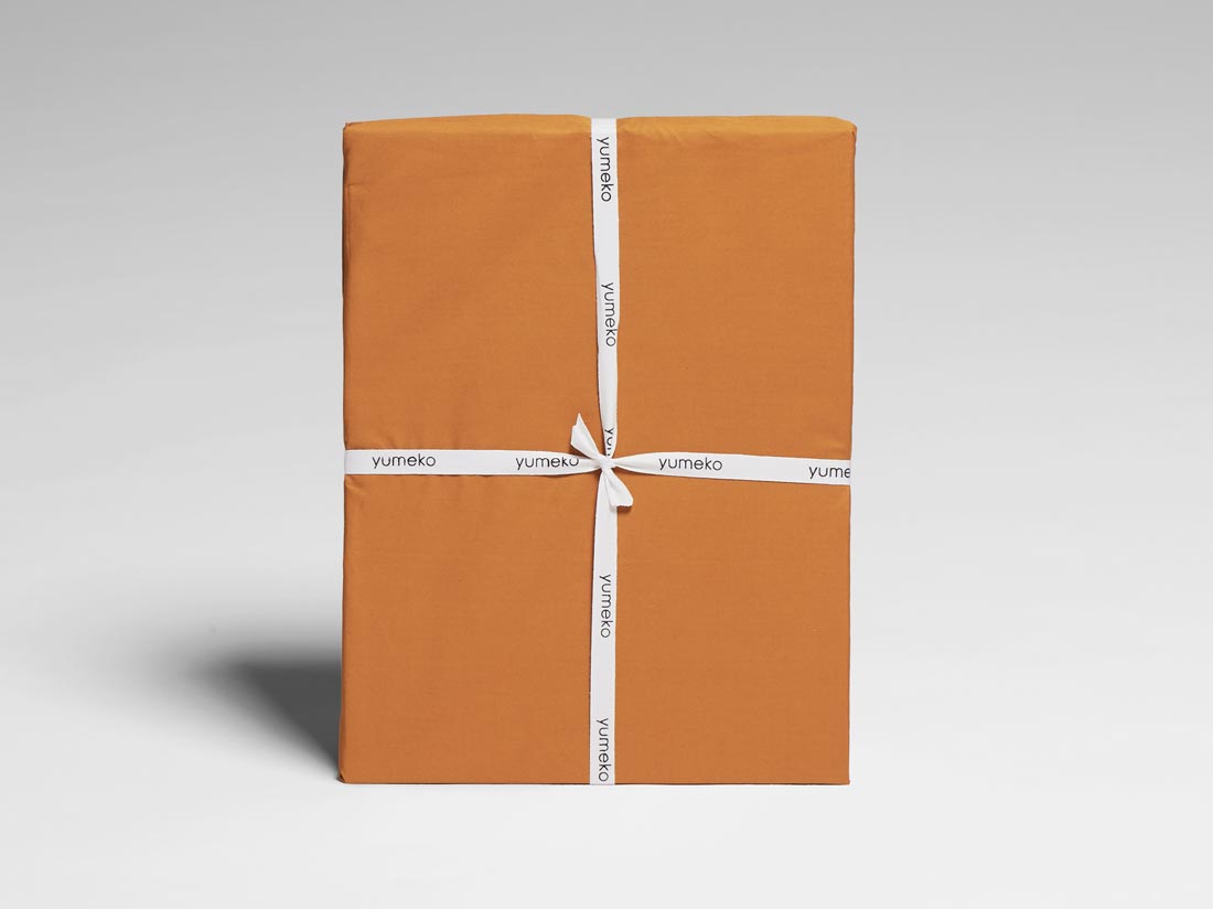 Housse de couette enfant percale de coton jaune ocre