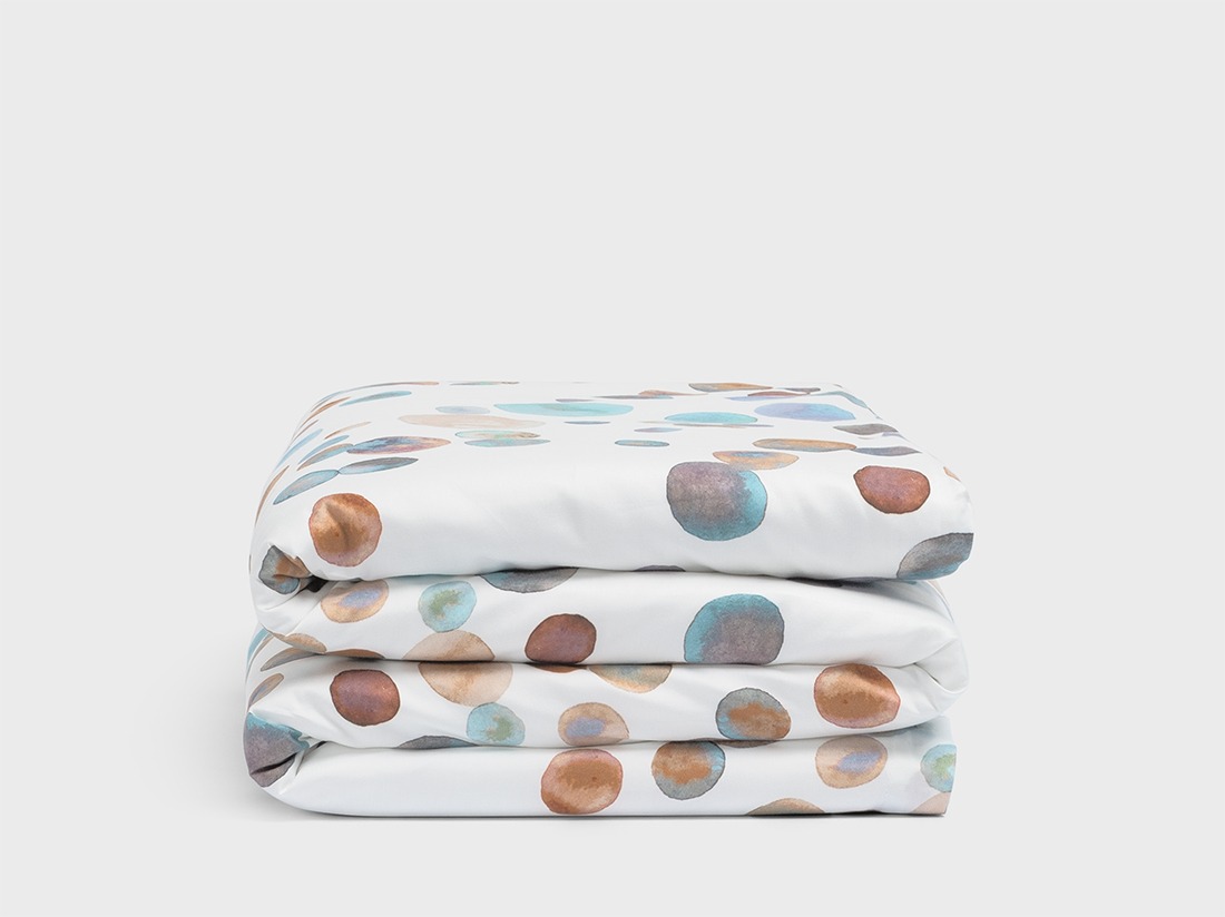 Kinderdekbedovertrek katoen satijn watercolor dots multicolor