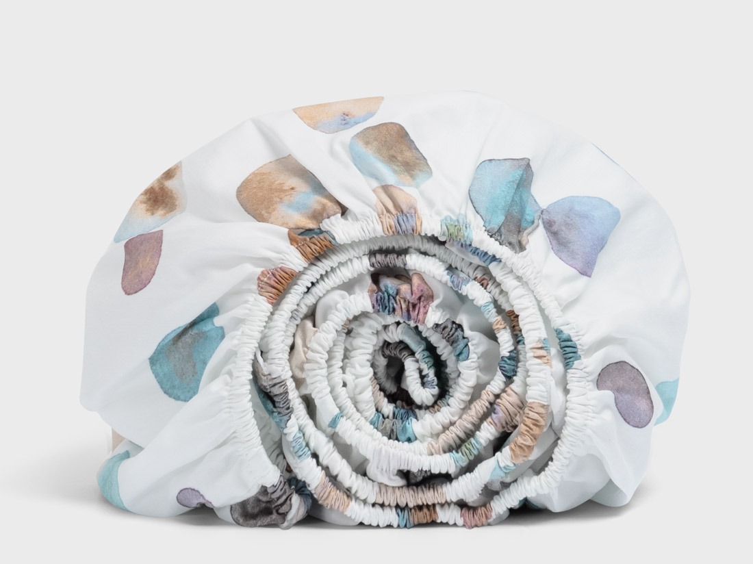 Kinderspannleintücher Baumwollsatin Watercolor Dots Multicolor