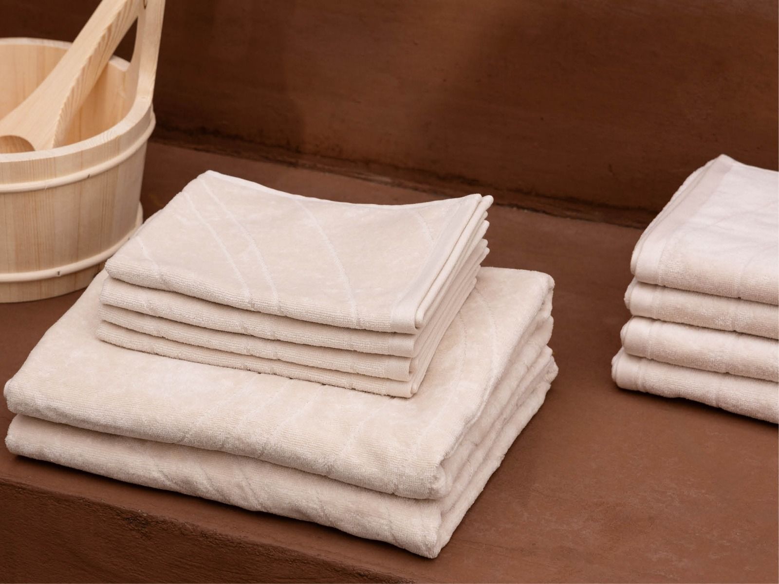 Badehåndklæder velour soft sand 70x140 - 2 st