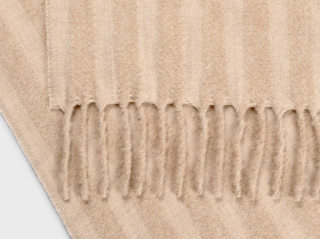 Couverture en laine d'alpaga camel 130x200