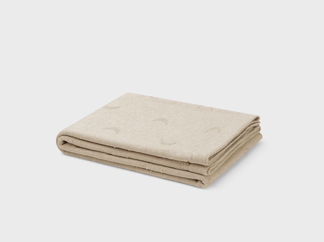 Couverture bébé en coton lune avoine 75x100