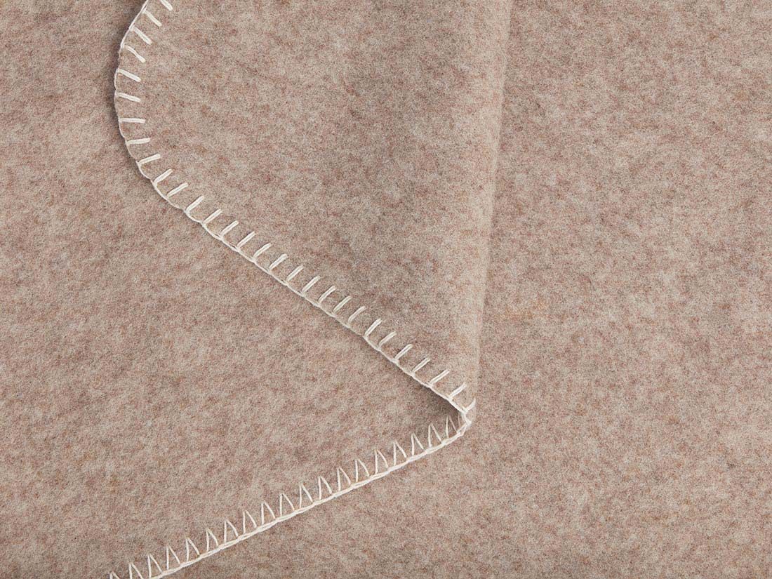 Babydeken merinowol camel melange 75x100