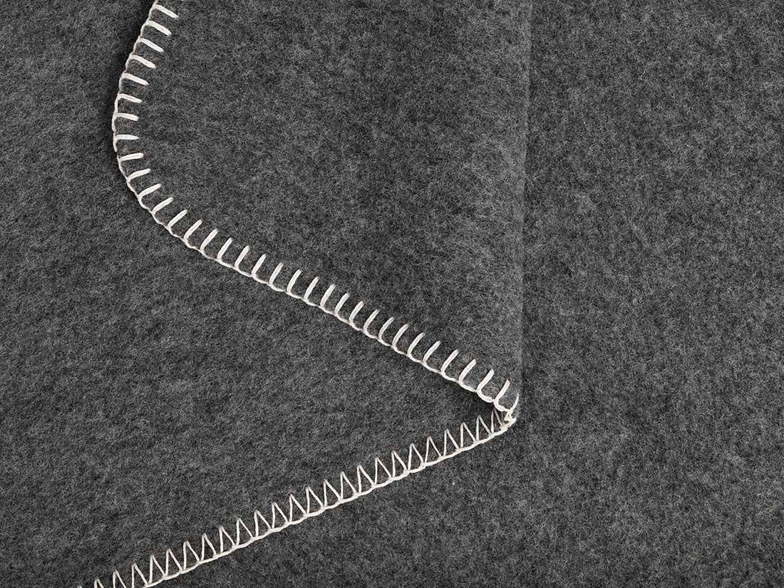 Couverture bébé en laine mérinos charbon 75x100
