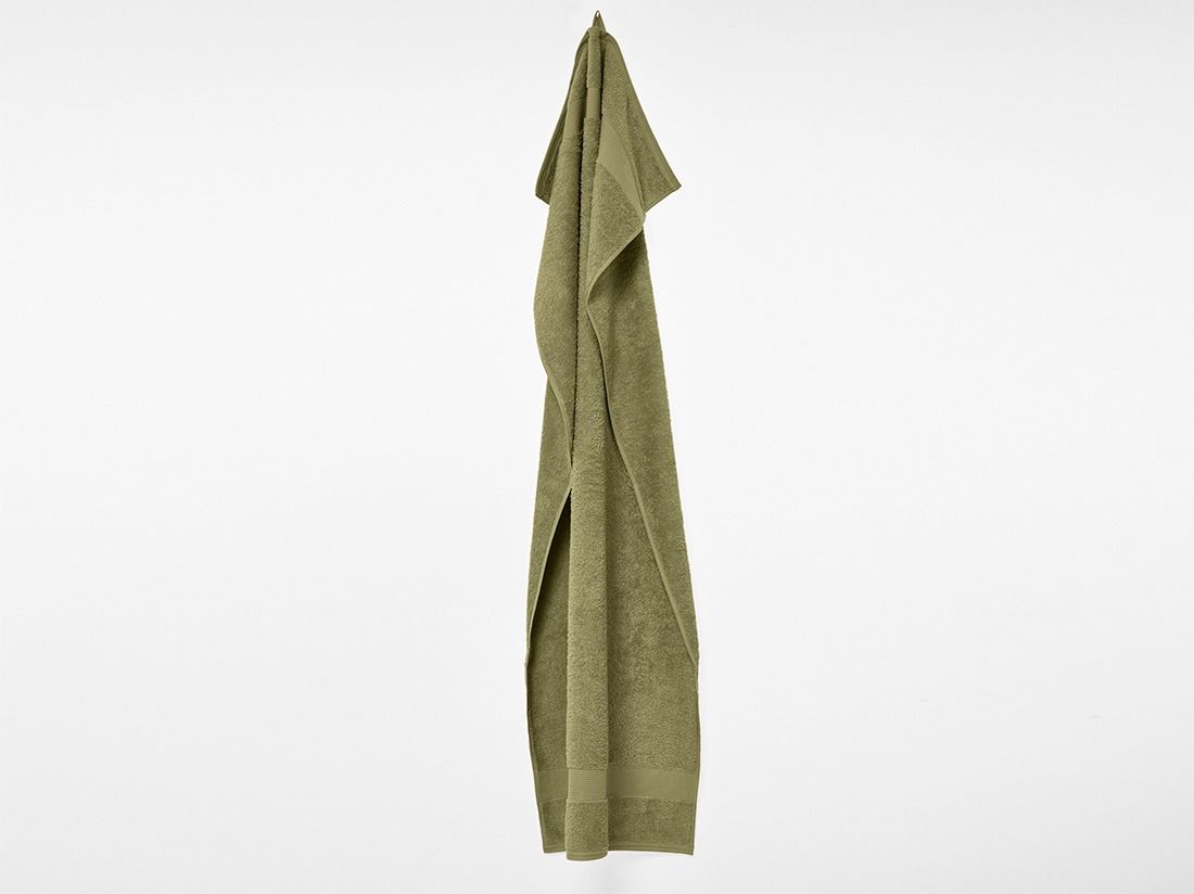 Serviette de bain éponge vert olive 70x140 - 2 pcs