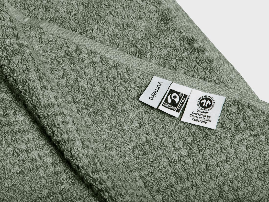 Badetuch Dots Stone Green 100x150 - 1 Stk