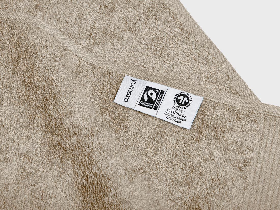 Duschhanddukar terry warm taupe 70x140 - 2 stycken