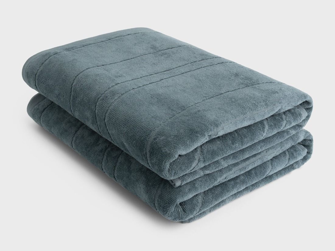 Douchelakens velours pebble blue 70x140 - 2 st