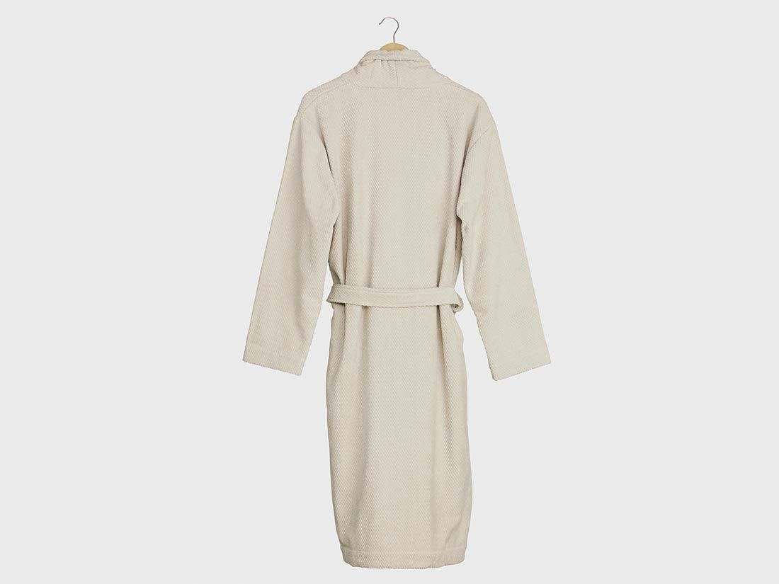 Peignoir nid d'abeille blanc sable