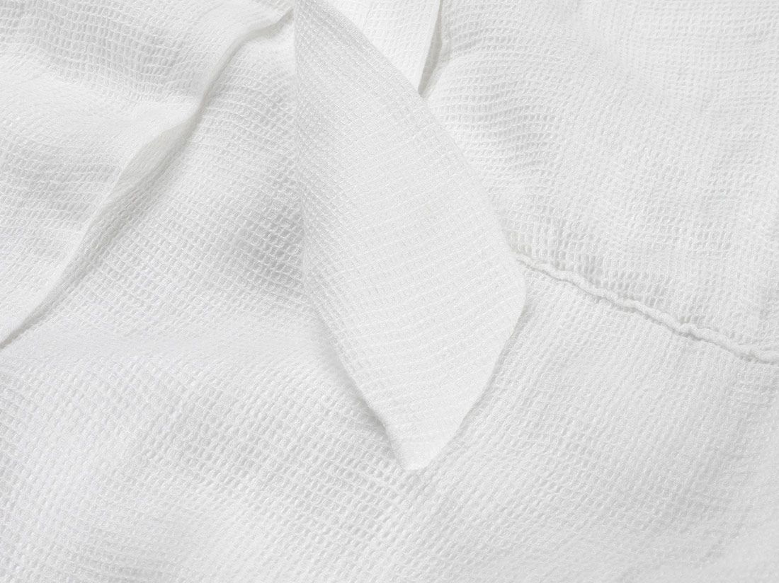 Robe de chambre kimono en lin lavé gaufré blanc pur