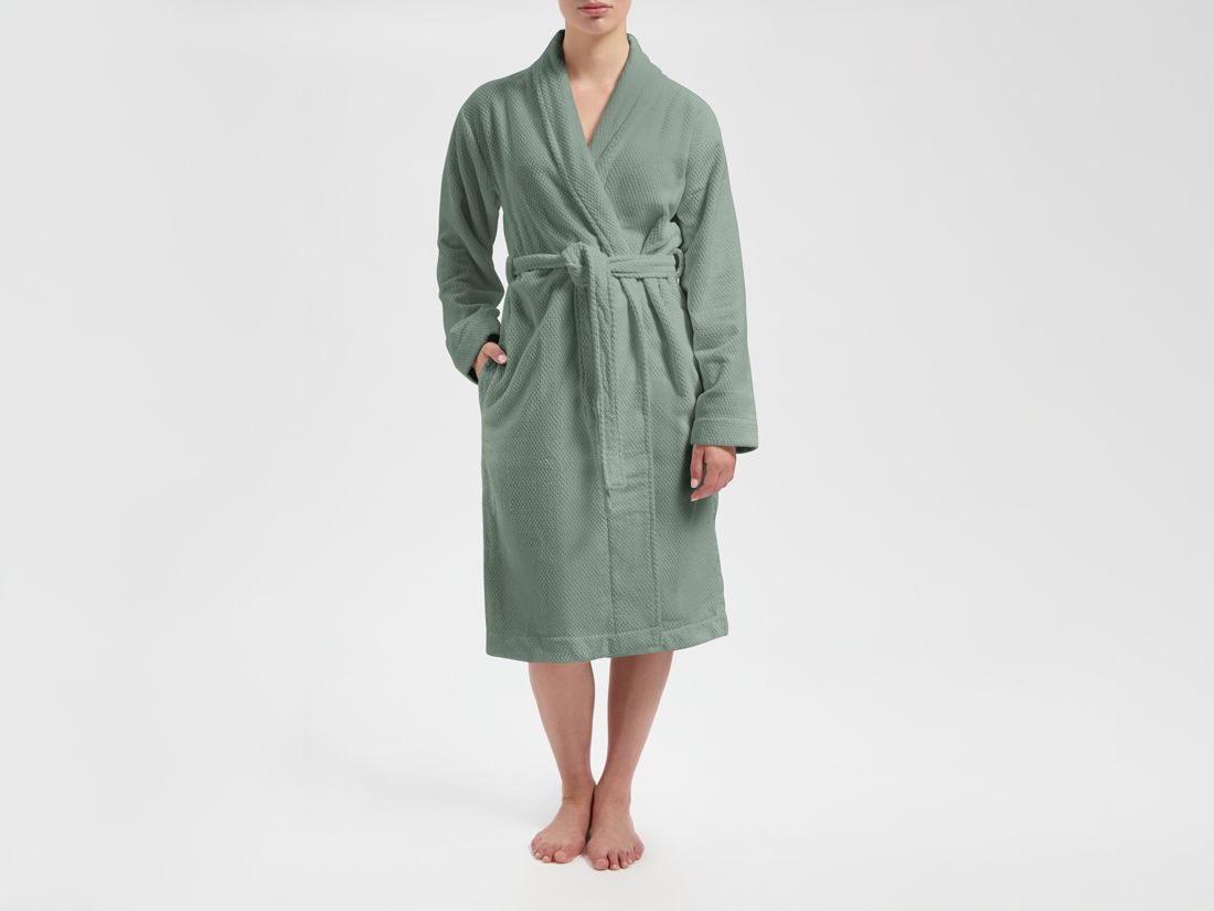 Peignoir nid d'abeille vert d'eau