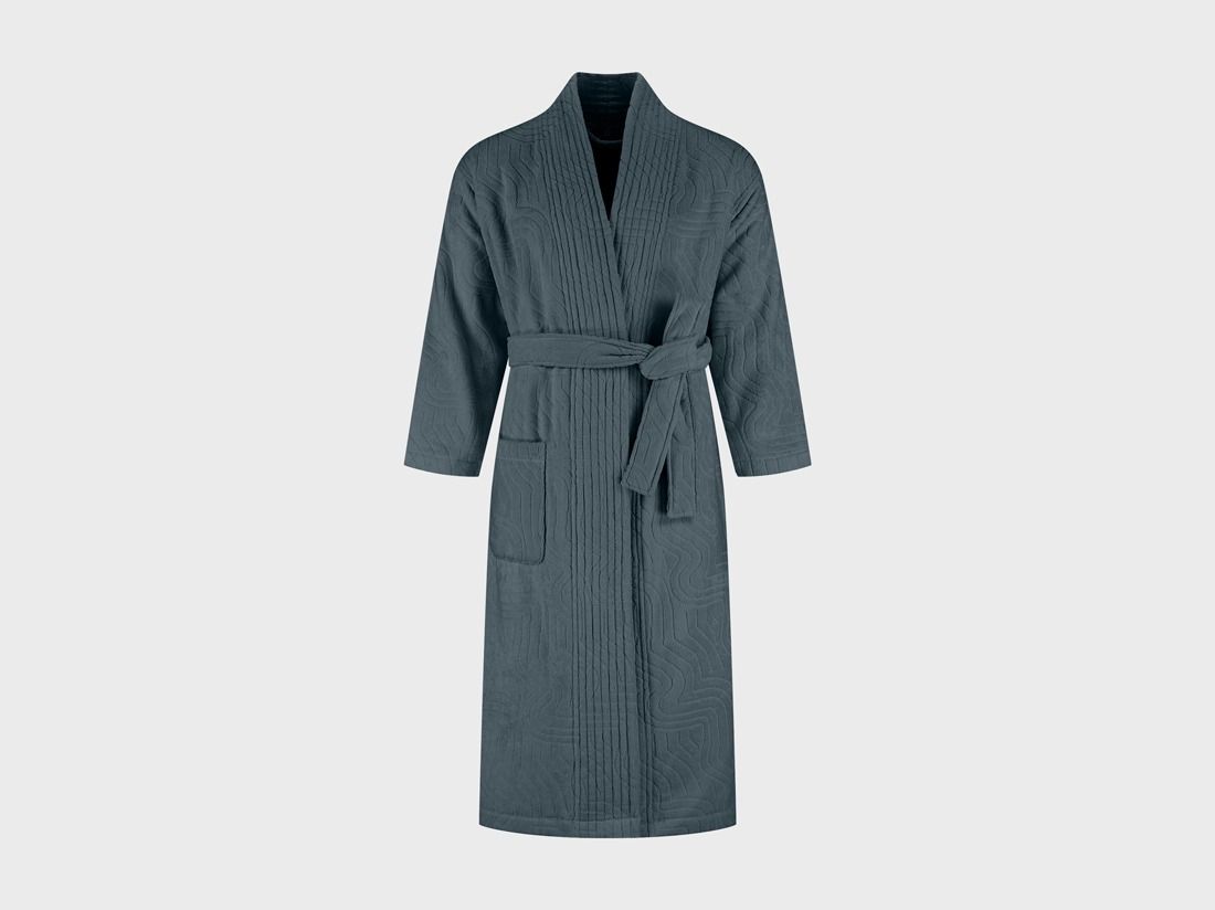 Bademantel Velours Pebble Blue
