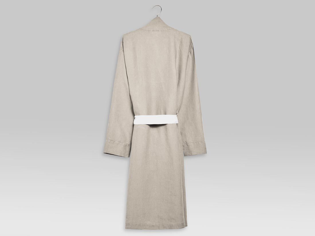 Robe de chambre kimono en lin lavé naturel