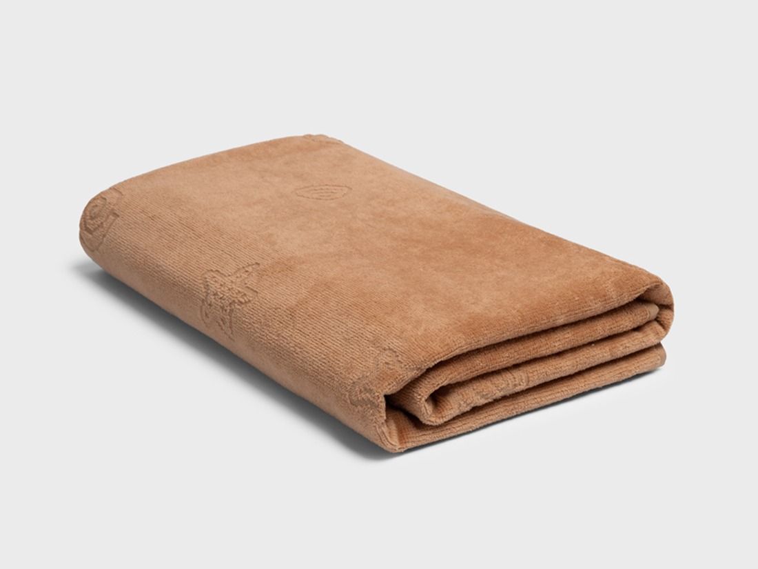 Drap de plage velours coquillage terracotta 86x140
