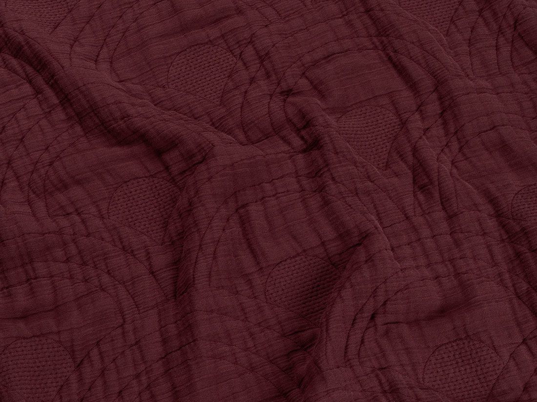 Couvre-lit en mousseline de coton arc bordeaux