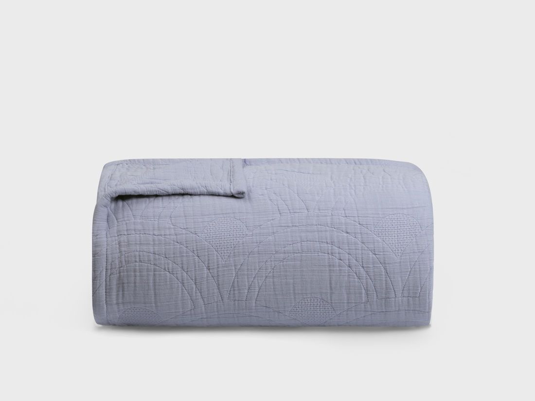 Sprei mousseline katoen arch lavender blue