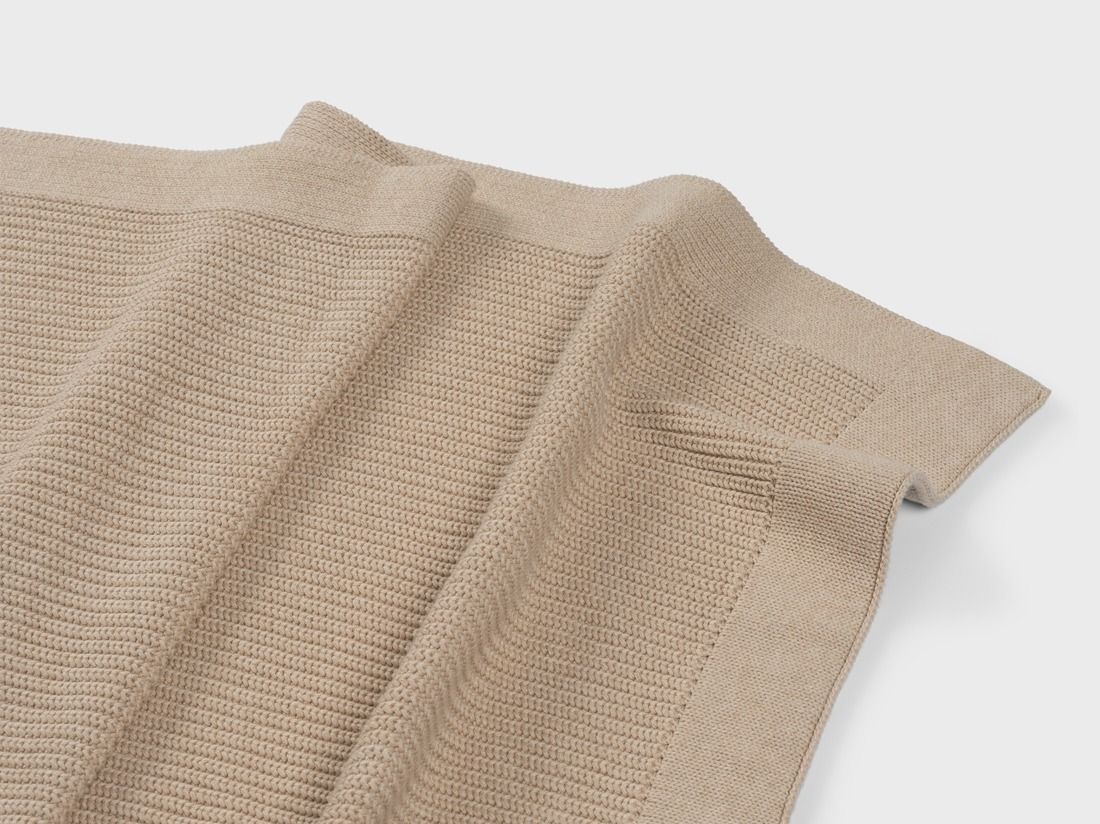 Tæppe bomuld rib oat melange 150x210