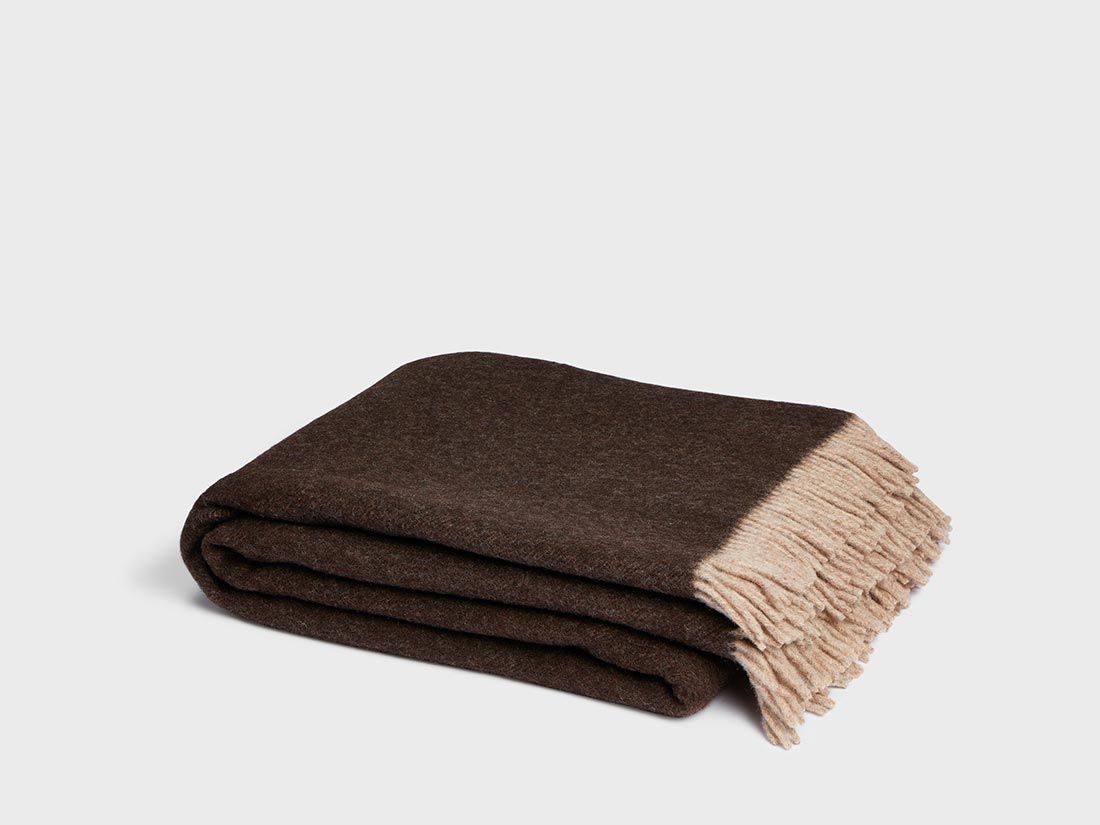 Filt i merinoull chestnut melange 150x210