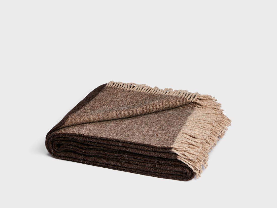 Filt i merinoull chestnut melange 150x210