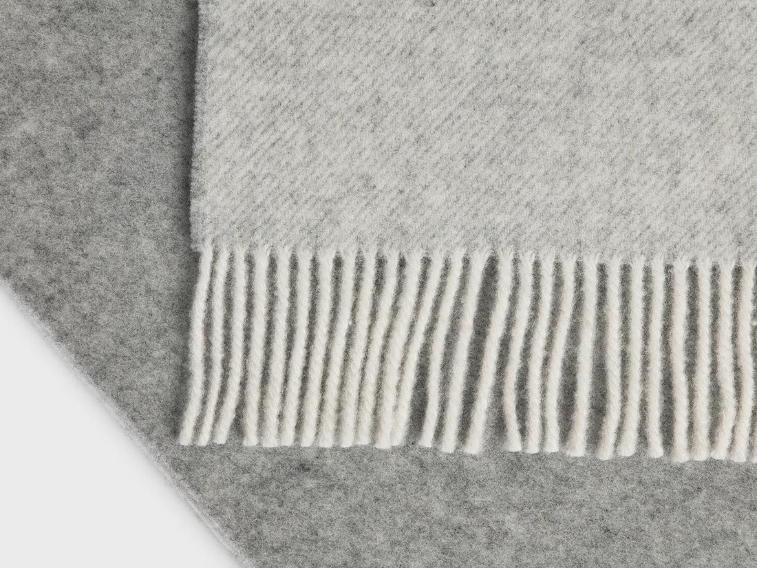 Decke Merinowolle Grey Melange 150x210
